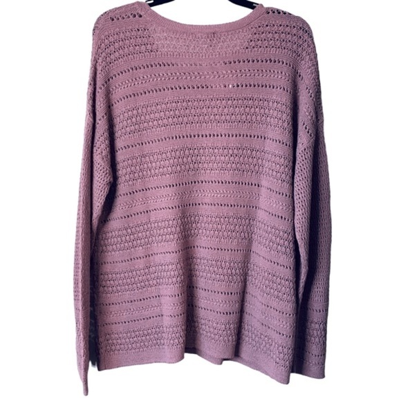 J JILL Lilac Open Knit Sweater M 10/12 NEW - Picture 2 of 5